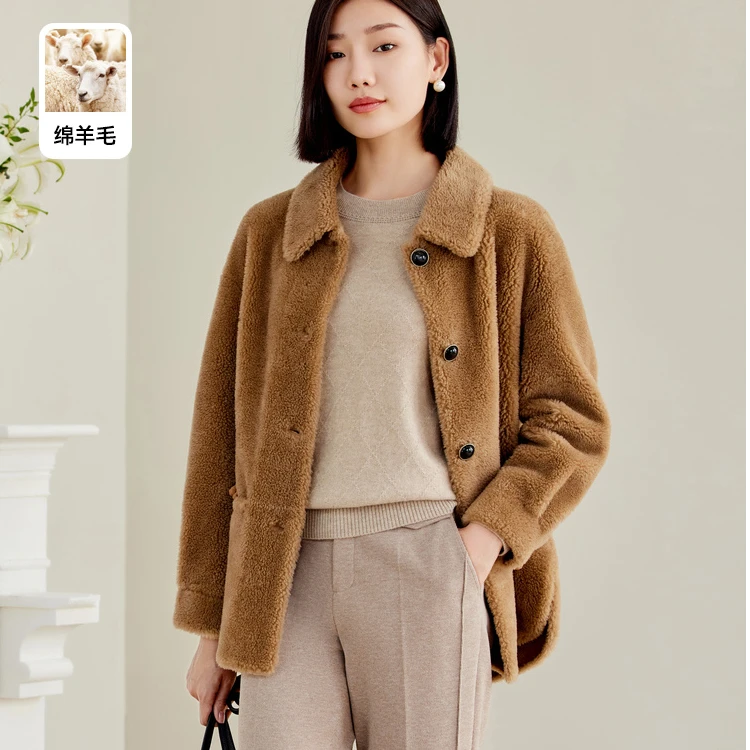 娜尔思2024秋冬新款优雅时尚单排长袖中厚外套NK00665E2