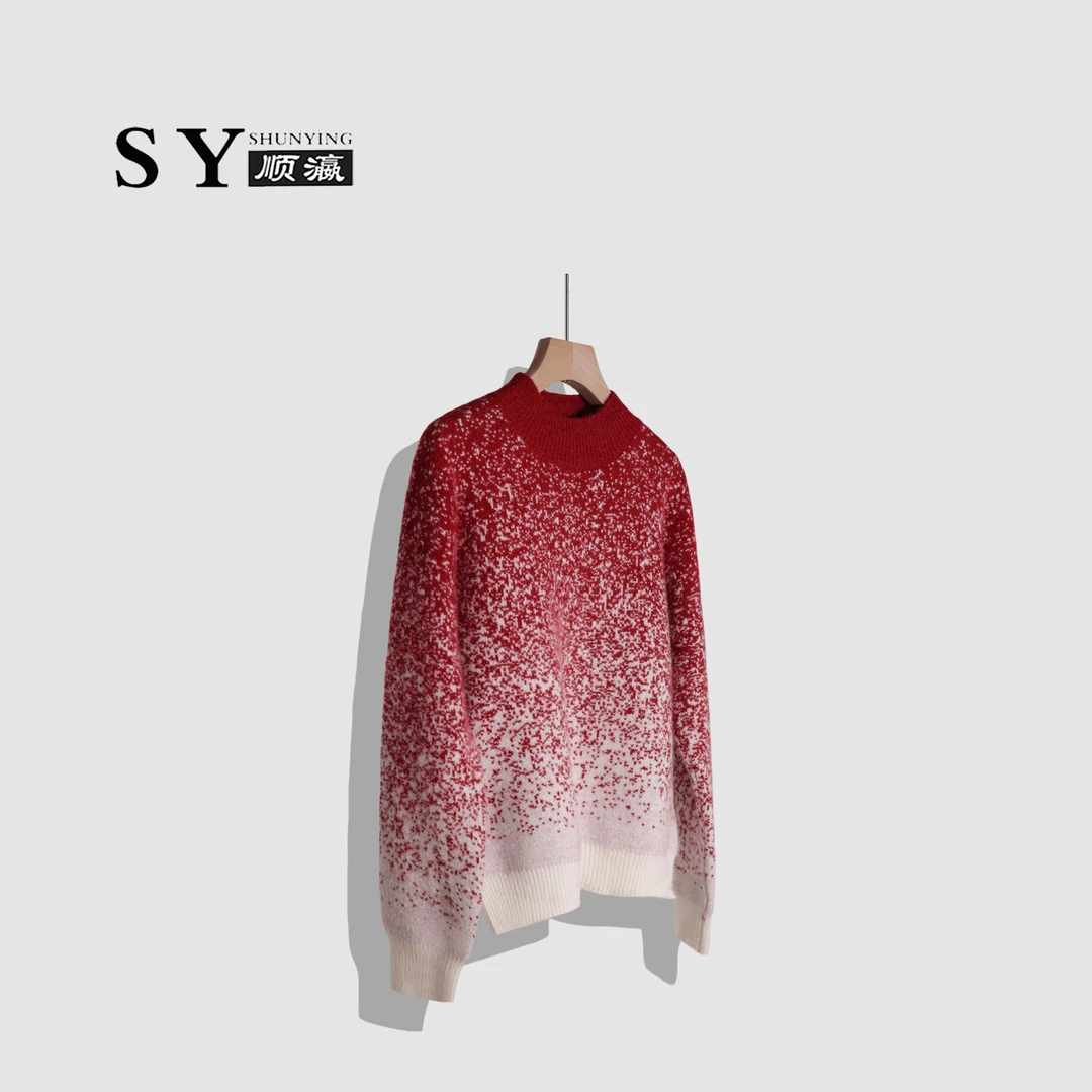 顺瀛【油画大师】秋冬圆领渐变长袖针织衫毛衫SYM50678