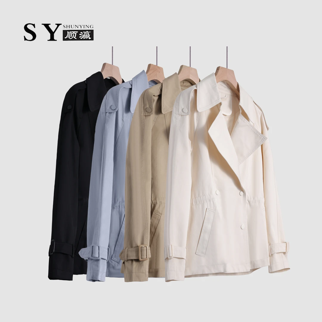 【顺瀛】秋季时尚气质休闲百搭短款韩版翻领短款女士小风衣SY66808