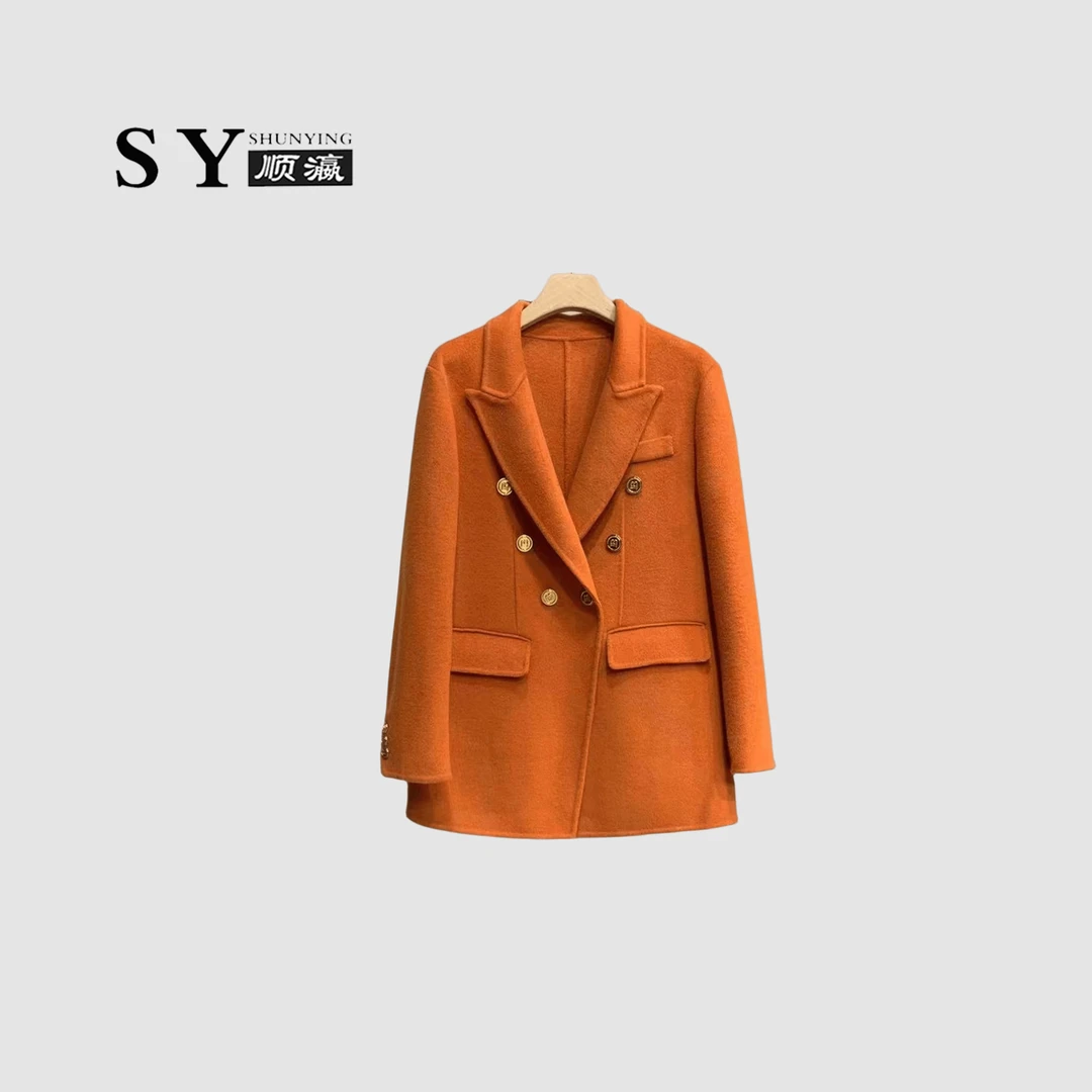 【顺瀛】秋季新款设计师秋冬时尚经典百搭双排扣大衣SYD001