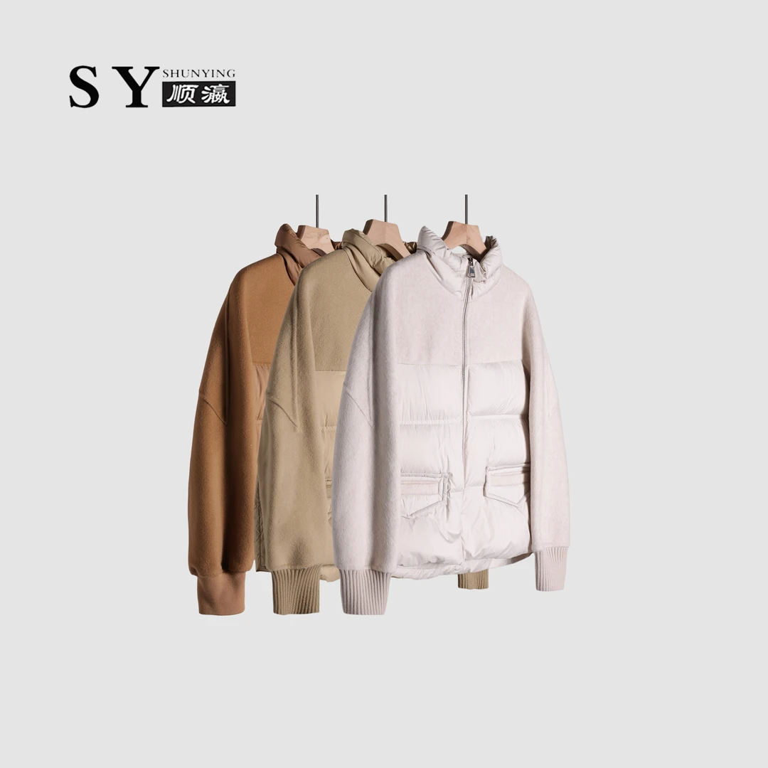 【顺瀛】潮流简约设计师时尚轻奢短款拼接羽绒服SYM6176