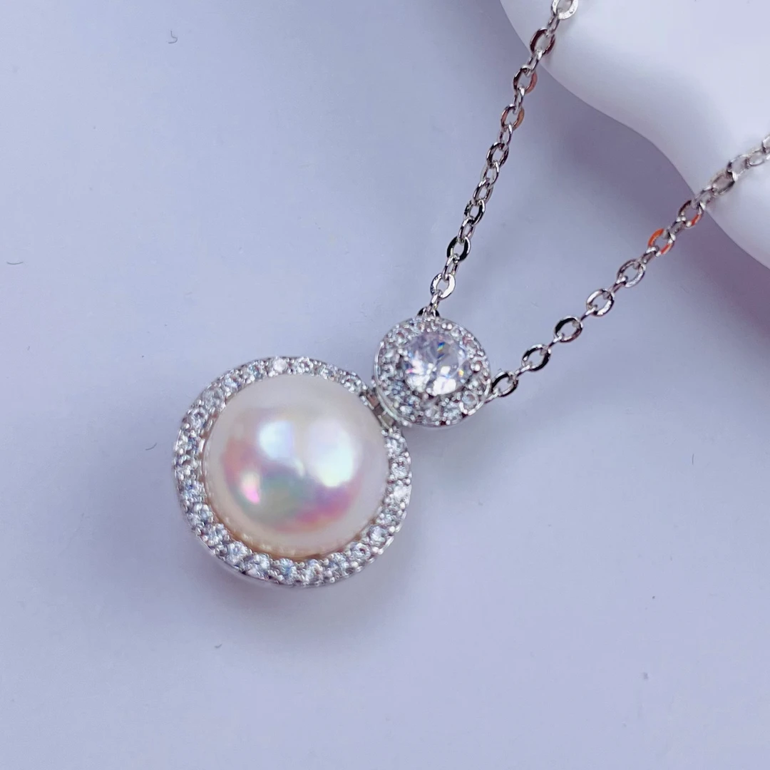 113 /天然淡水经典戴妃珍珠吊坠 锁骨链 明星同款 赠链