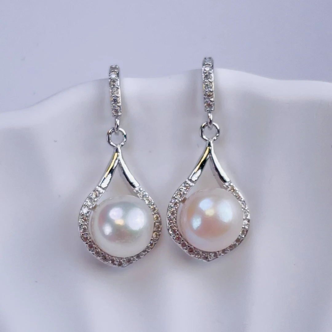 186 / 法式简约水滴形珍珠耳坠 百搭气质款 S925银针 银色款