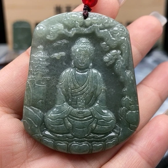 翡翠颈饰未镶嵌大日如来微瑕福利