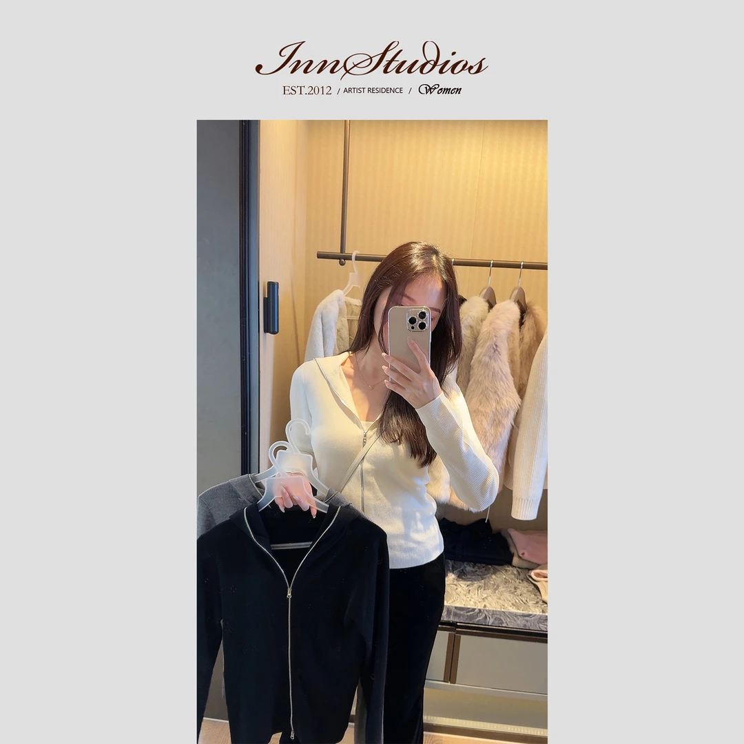 Innstudios 双头拉链针织开衫