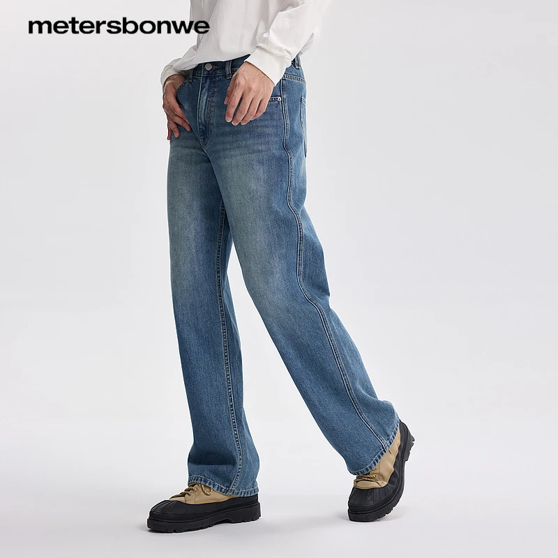 美特斯邦威牛仔裤男士微弹早秋新款开学季户外男款复古长裤746319