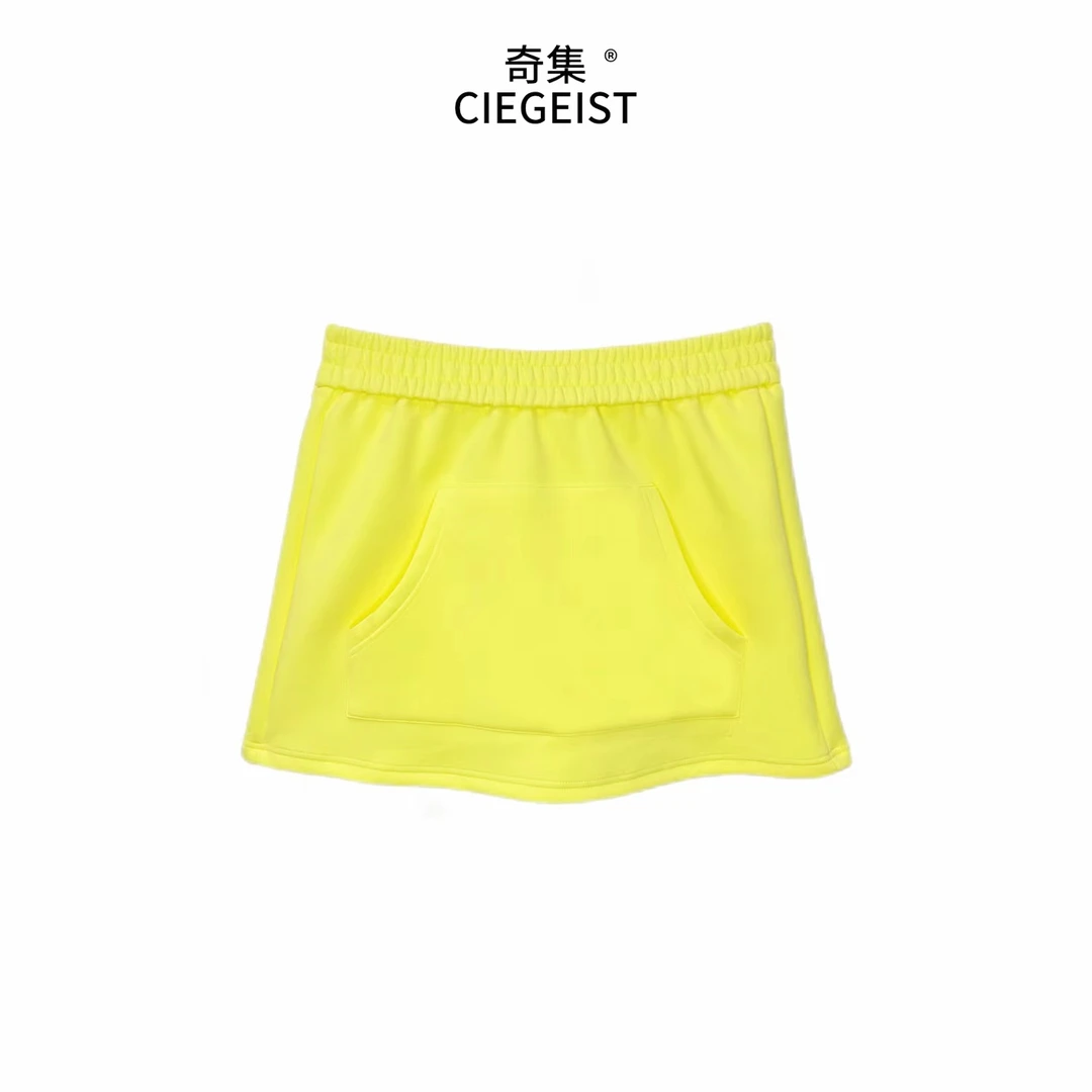 2025春装新款设计师款韩版大口袋百搭时尚简约休闲半身裙S9901