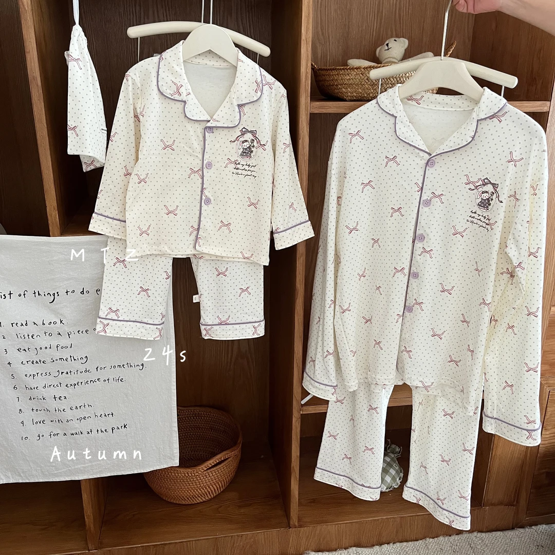 儿童家居服春秋韩版中小童家居套装宝宝带包家居服M2405003