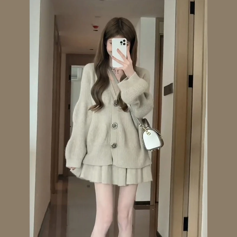 F730小香名媛风针织女装秋冬季2024新款高级感绝美短裙搭配一整套