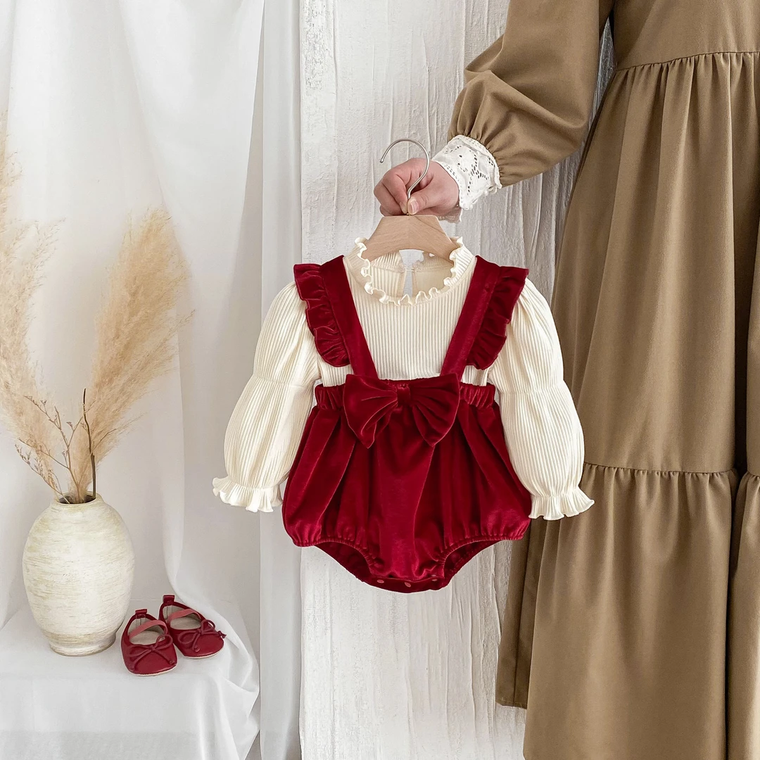 婴儿衣服春秋款0-6个月公主外出服百天婴儿服女宝包屁衣长袖哈衣