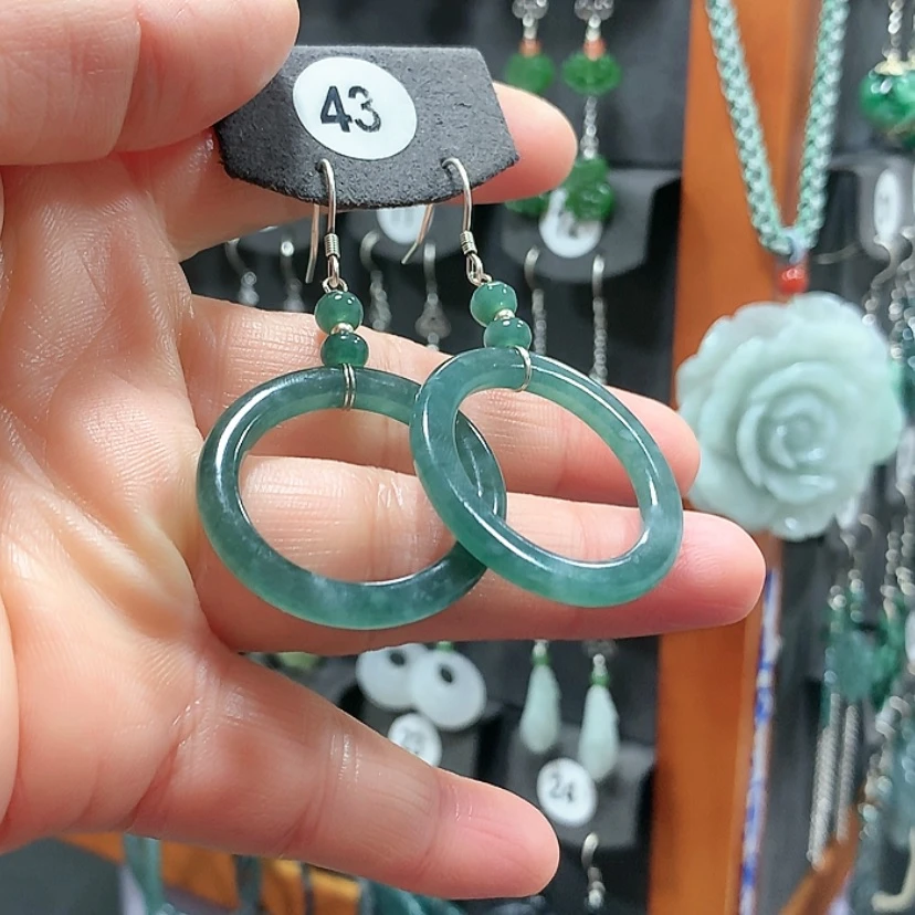 【闪购商品】翡翠耳饰银S925镶嵌