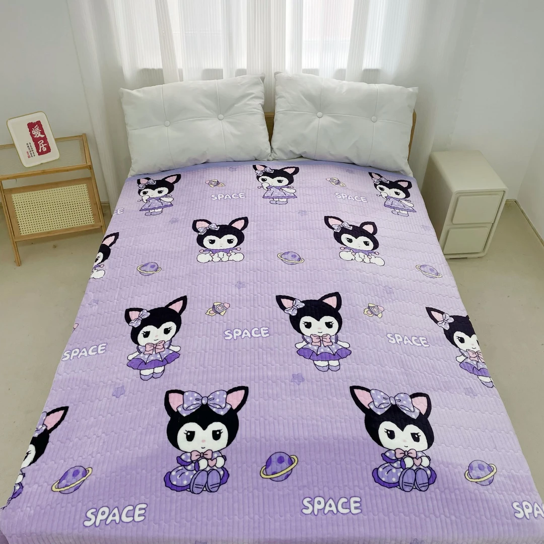 【牛奶绒床盖】200*230空间库洛米加厚加绒亲肤柔软绗缝可机洗±5cm