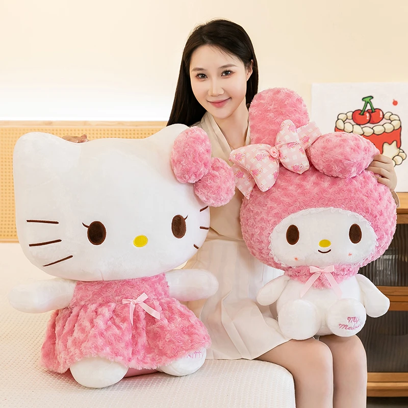 玫瑰KT猫美乐蒂公仔毛绒玩具hellokitty凯蒂玩偶大号布娃娃抱枕