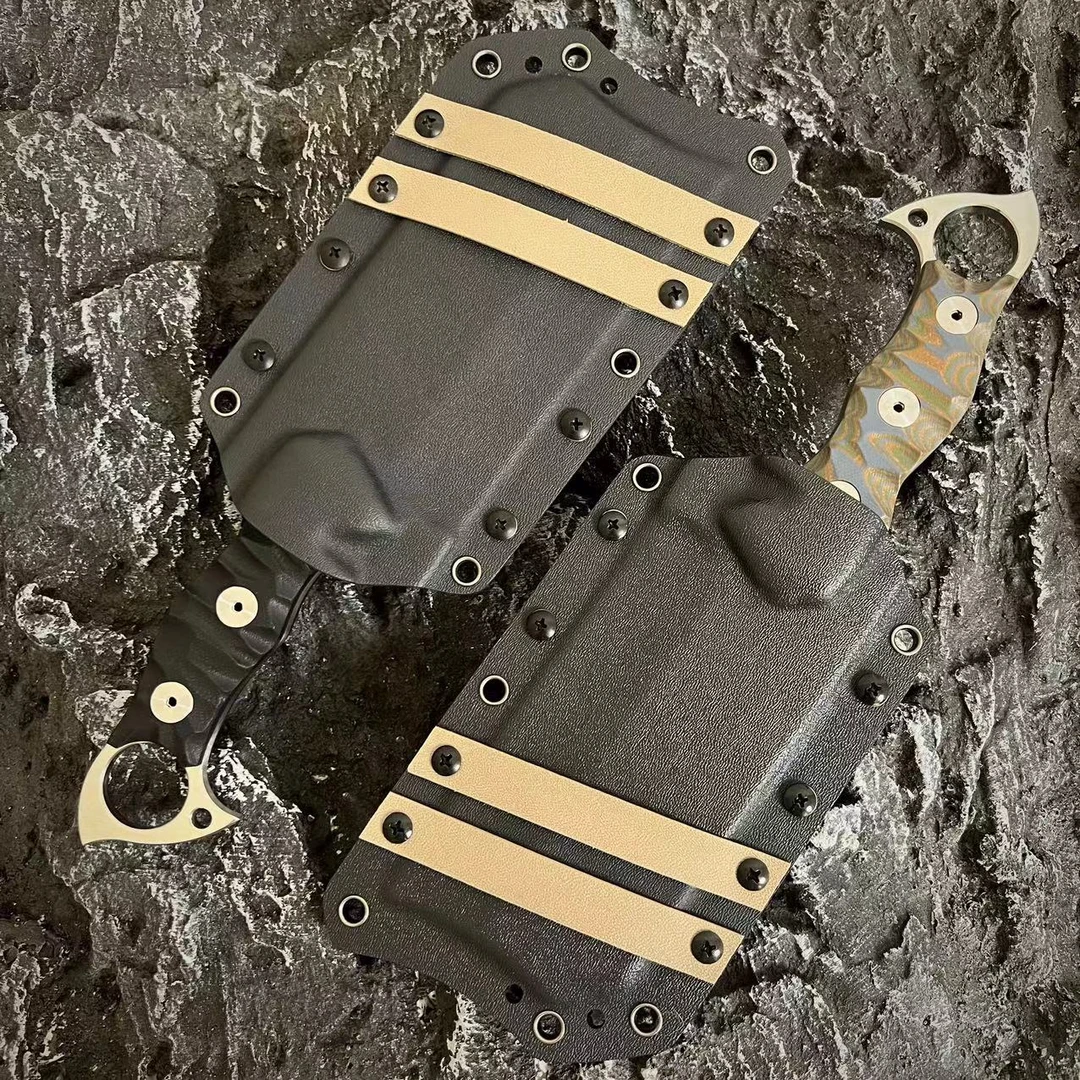 【耐战】YAN-216 8CR14MOV钼钒钢高硬度花色G10柄锋利户外K鞘厨猎刀