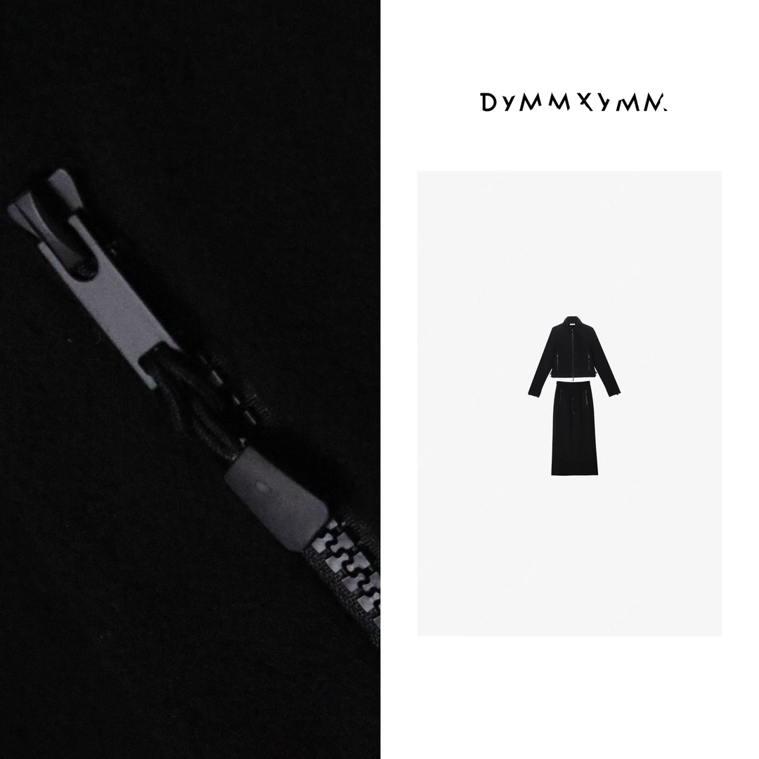 【DYMMXYMM】-小众设计师时尚拉链长裙长袖摇粒绒套装-4FWW7040