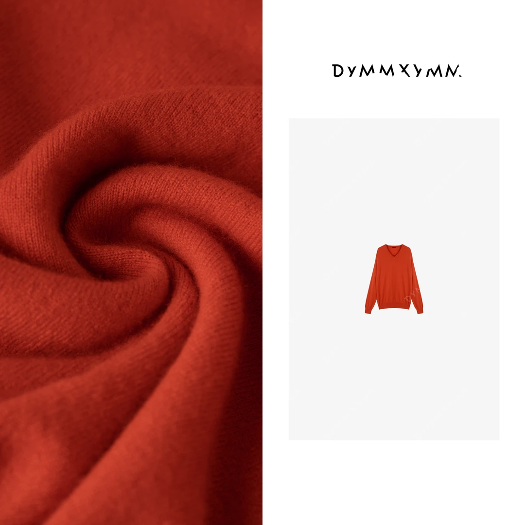【DYMMXYMM】-小众设计师高级感红色v领羊·绒毛衣-FWD2320