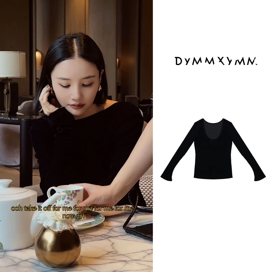 【DYMMXYMM】-乌玛王·时尚长袖圆领显瘦套弧形露背上衣-61010046
