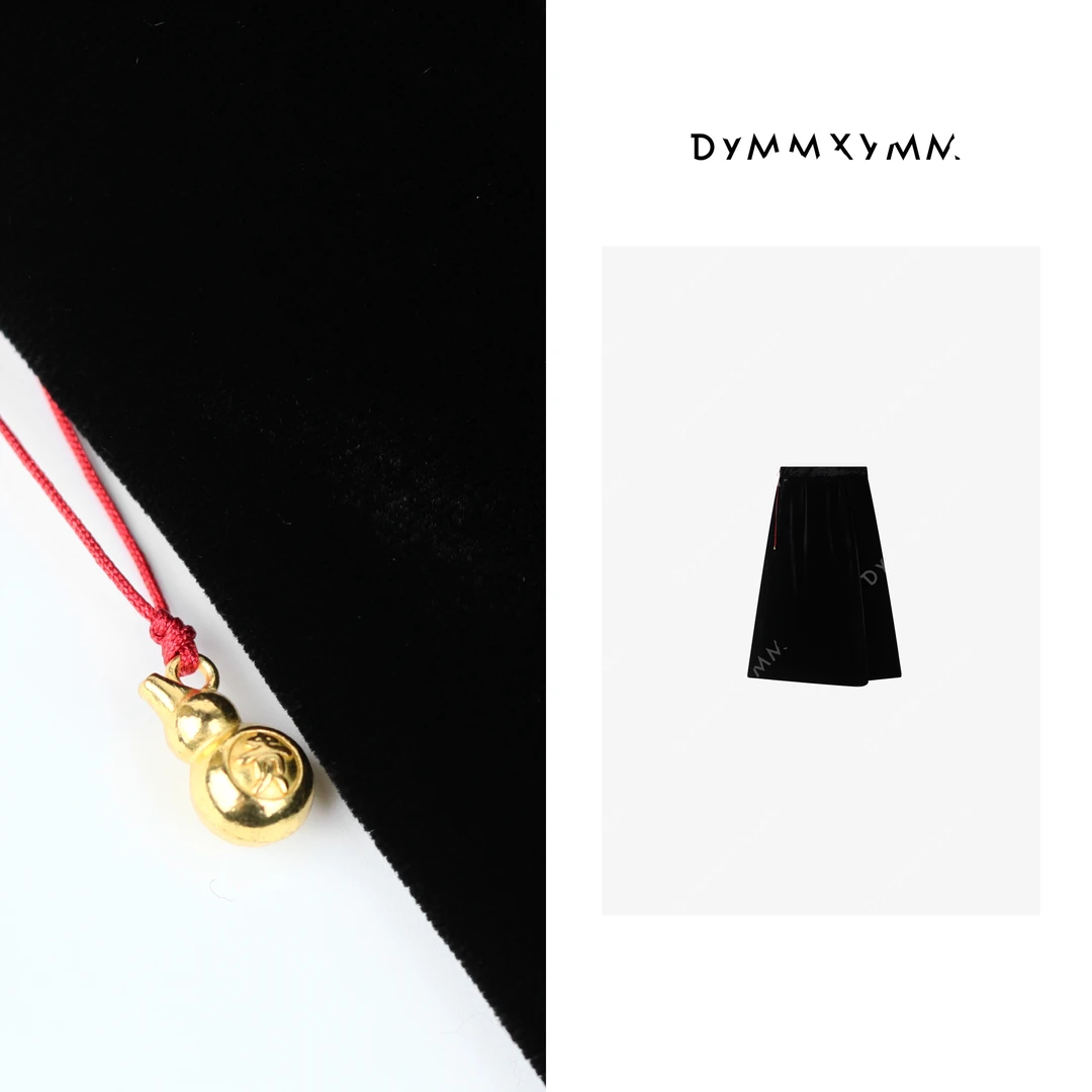 【DYMMXYMM】-秋冬设计师高级感葫芦桑蚕丝丝绒不规则半裙-P8029