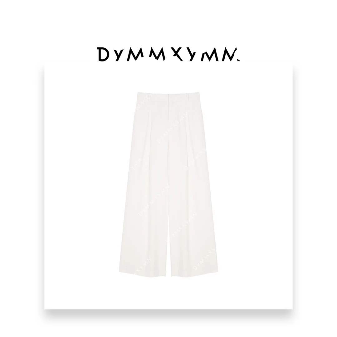 【DYMMXYMM】-春夏新款时尚轻奢气质百搭白色亚麻阔腿裤-H10492