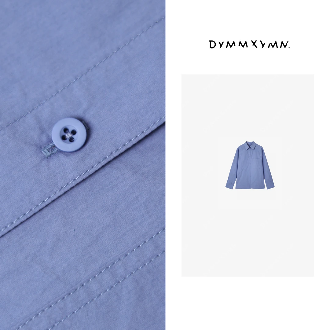 【DYMMXYMM】-极简风设计师气质百搭蓝色衬衫-4FWW7041