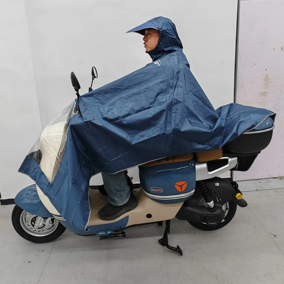 暴龙520双头色织布精品雨披：反光加厚大帽檐户外防水印花时尚