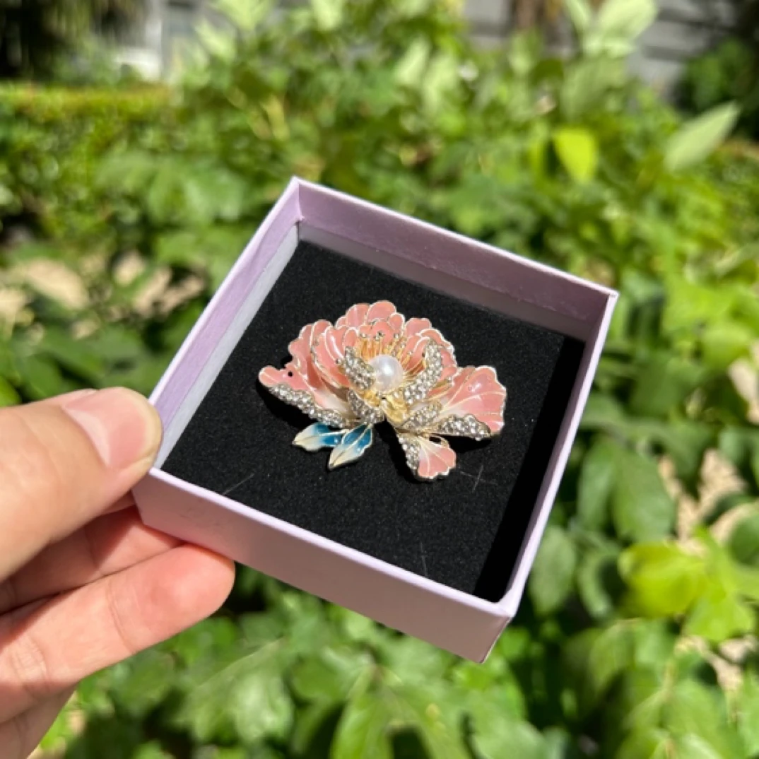 胸针伴手礼文创礼盒洛阳牡丹花礼物精致唯美可爱国博凤冠冰箱贴