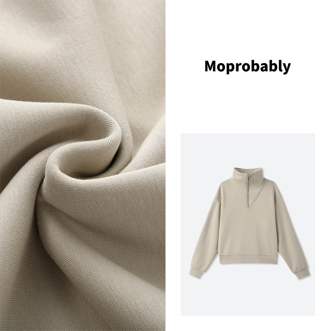 Moprobably【福利款】予诺摇粒绒内里简约纯色高领拉链卫衣L3113033