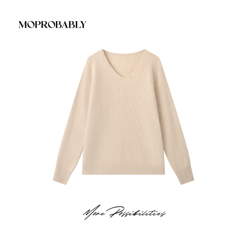 Moprobably李予诺「圆素衫」“100羊毛”软糯慵懒风针织衫L4476419