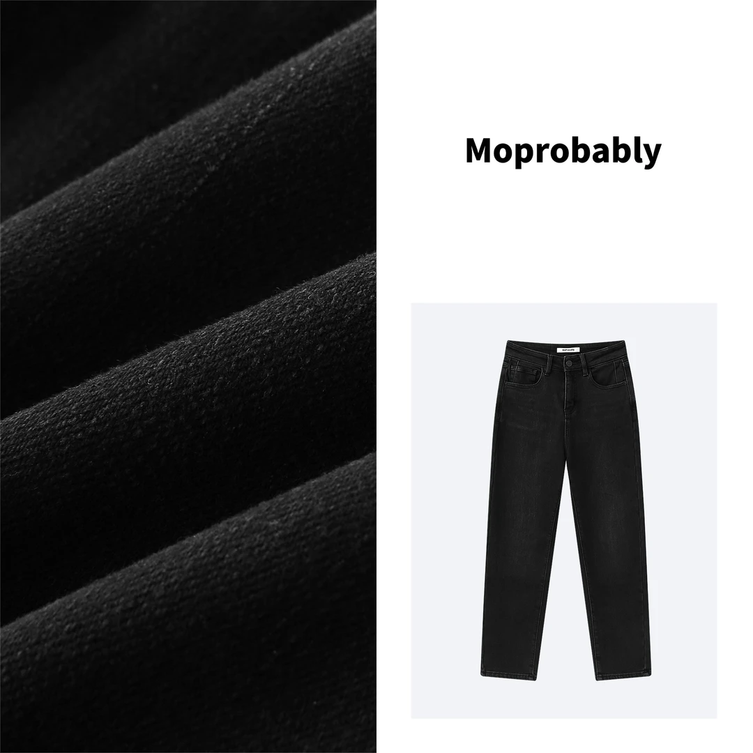 Moprobably「加绒洗水烟管牛」予诺秋冬热力感简约风牛仔裤L3321041