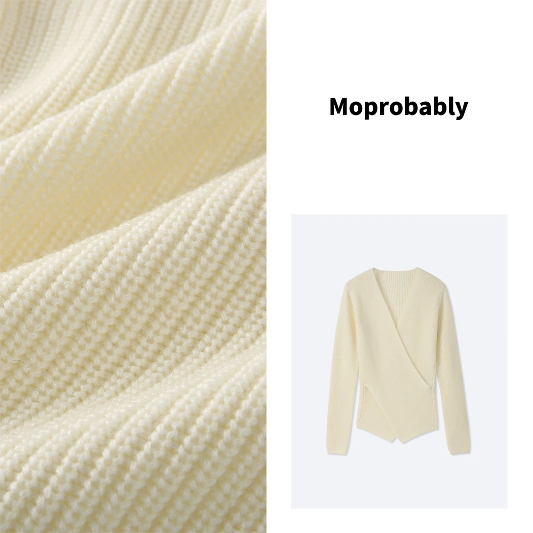 Moprobably予诺2023韩版圆领休闲百搭羊毛套头上衣  L3314158
