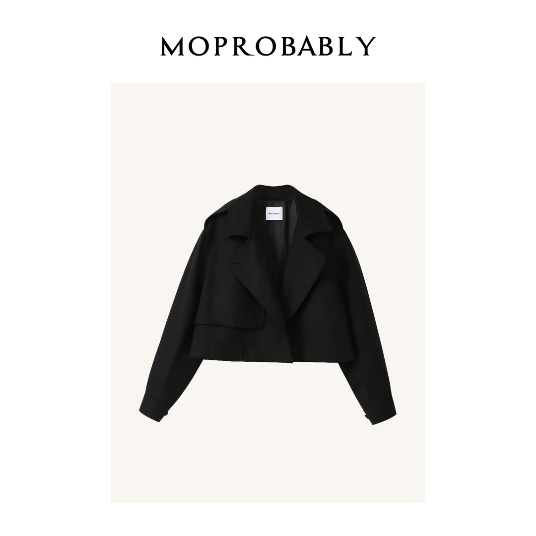 Moprobably李予诺「墨也风衣」"莱赛尔"极简风短款风衣外套L4356309