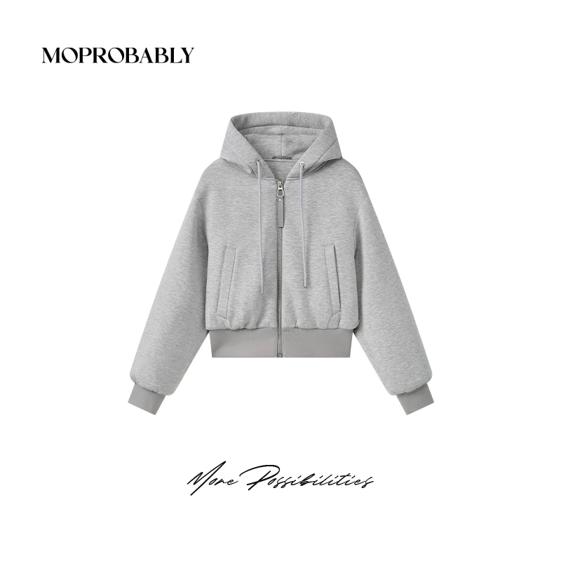 Moprobably李予诺「深空」90白鸭绒时尚简约百搭连帽羽绒服L4468362