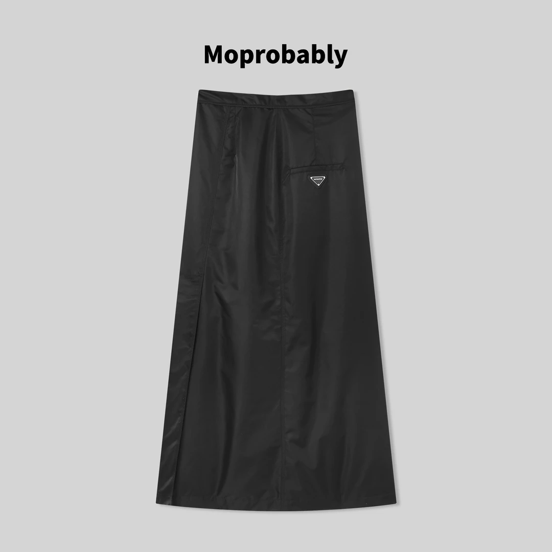 Moprobably【福利款】予诺显瘦中腰气质90白鹅绒半身裙L3419032