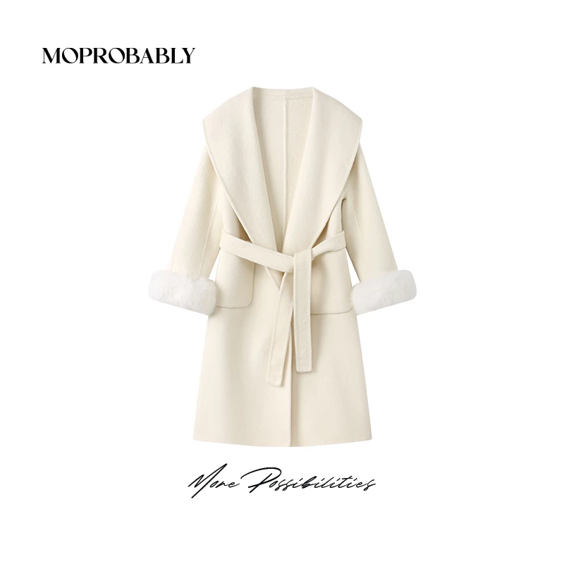 Moprobably李予诺「留洋千金」温柔风气质双面毛呢外套L4460391