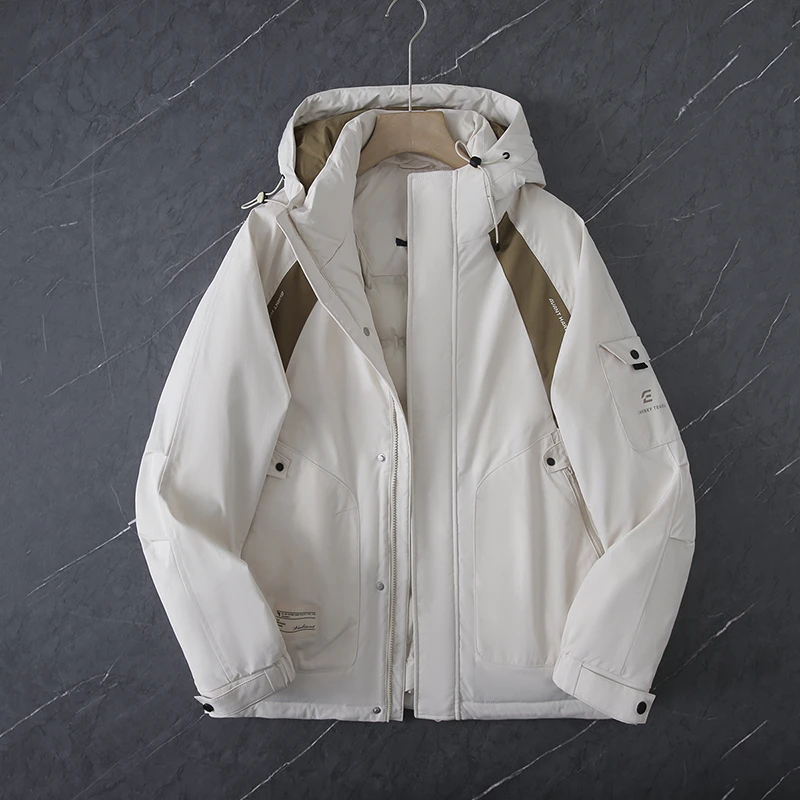 HY475剪标冬季加厚90鸭绒服舒适拼色男士羽绒服