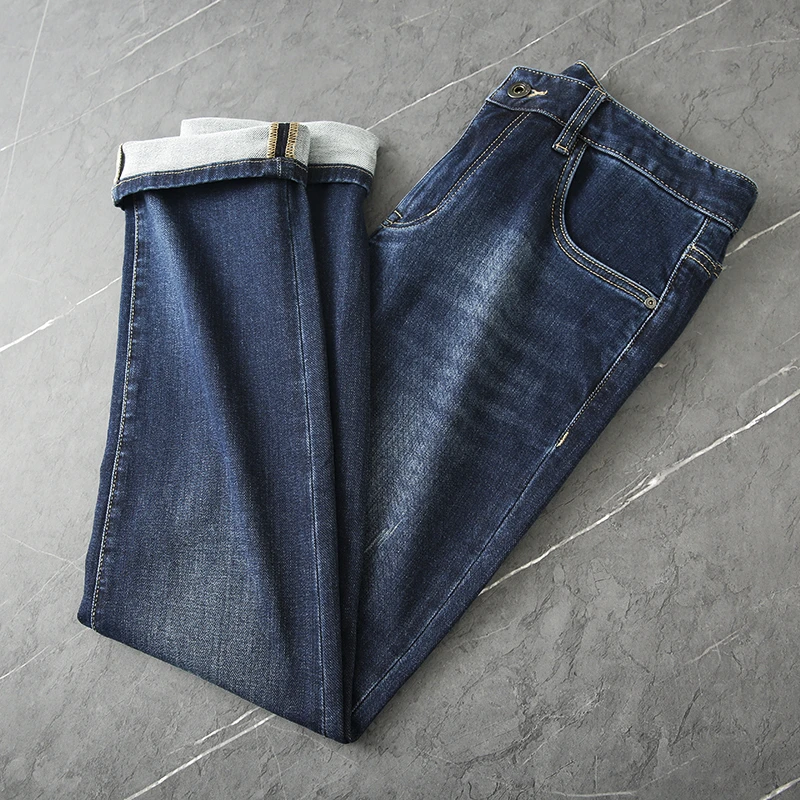 HK629剪标春秋款柔软亲肤简约舒适直筒休闲牛仔裤