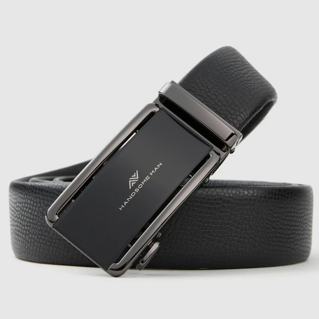 H488剪标时尚自动扣牛皮精致商务休闲男士腰带