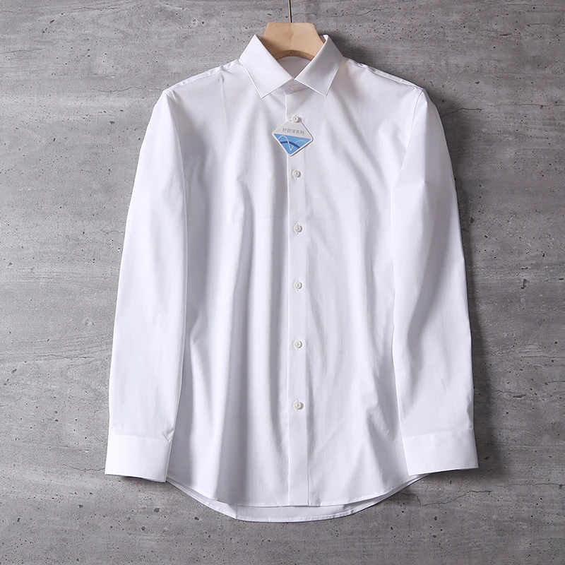 HS482剪标弹力舒适正装商务休闲简约纯色衬衫
