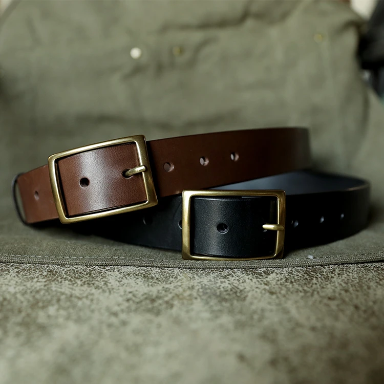 （工匠老奴手作）（黄铜针扣+头层牛皮）男士手工皮带腰带休闲