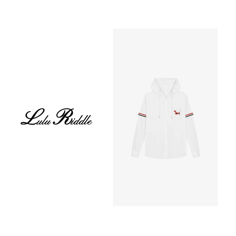 2024ss 春夏季节新款白色百搭时尚透气休闲潮流连帽衬衫J51002