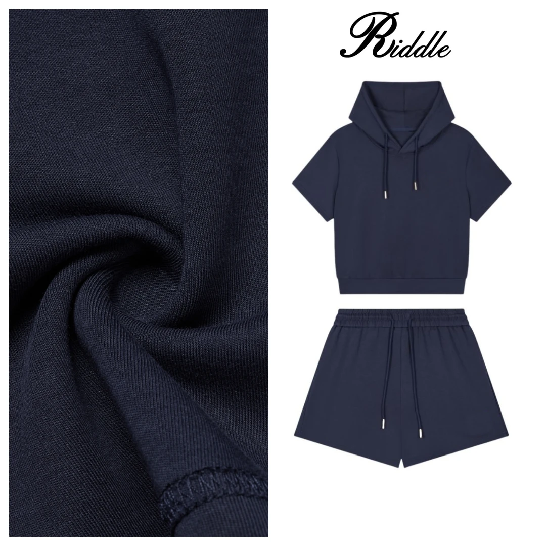 2024ss 夏季新款气质时尚休闲连帽短袖套装J11029