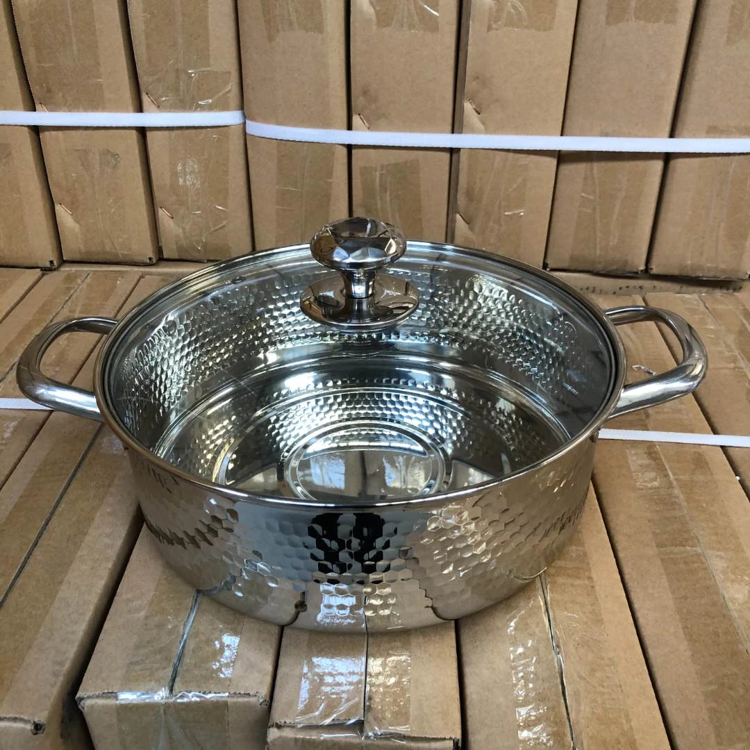 【G】金壕森304不锈钢锤纹锻造火锅/汤锅（30cm）i