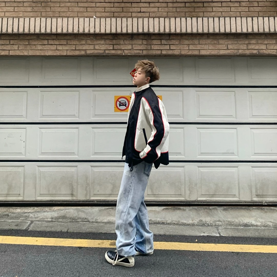 TZG头子哥【朴宰范同款】机车外套春秋潮牌美式高级感赛车服夹克