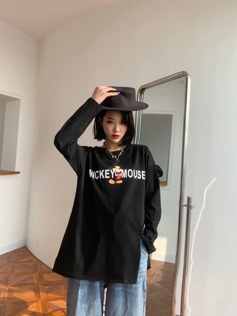 2022新款无帽卫衣女韩版宽松休闲ins圆领上衣百搭