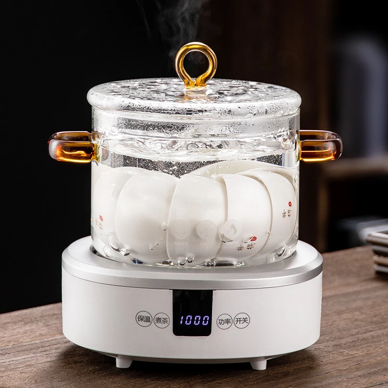 玻璃消毒锅茶洗带盖洗茶器明火耐热特大号煮茶杯器电陶炉茶具配件