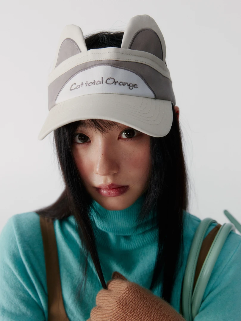 Cat total Orange原创设计空顶立体猫耳帽 可爱到爆啦