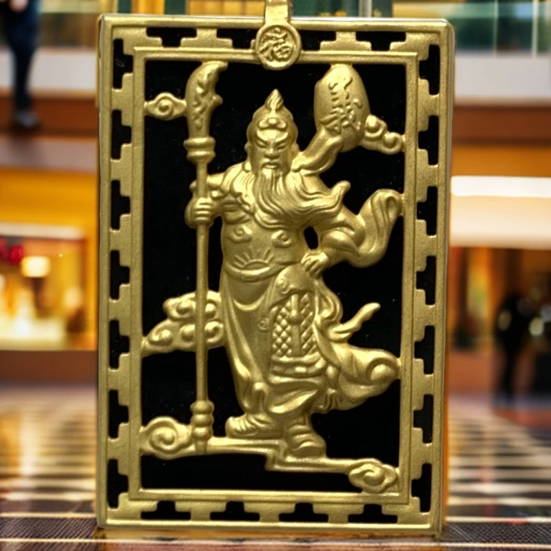 和田玉 银S925镶嵌  关公  吊坠   带礼盒 552 CKR