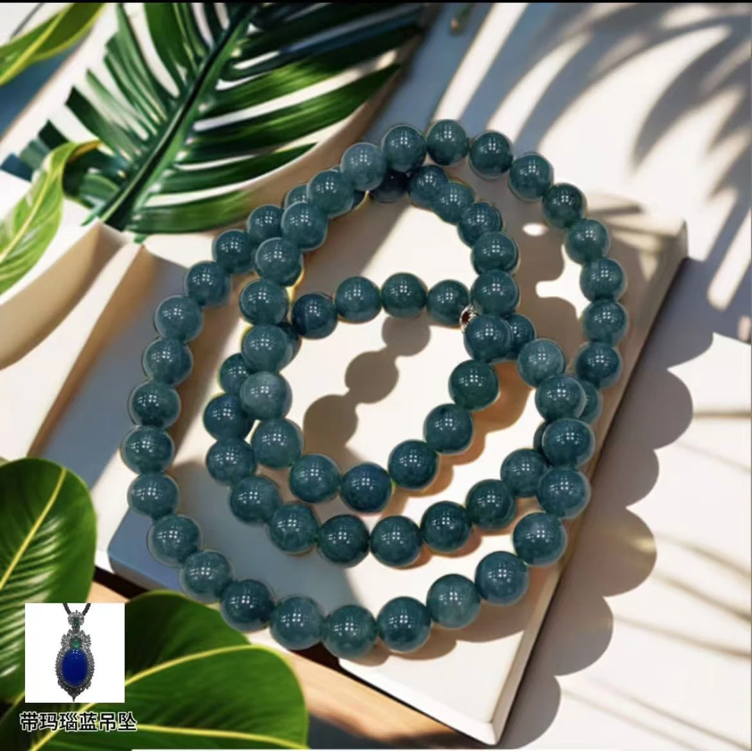翡翠 时尚项链 带蓝吊坠 536 带礼盒  CKR1