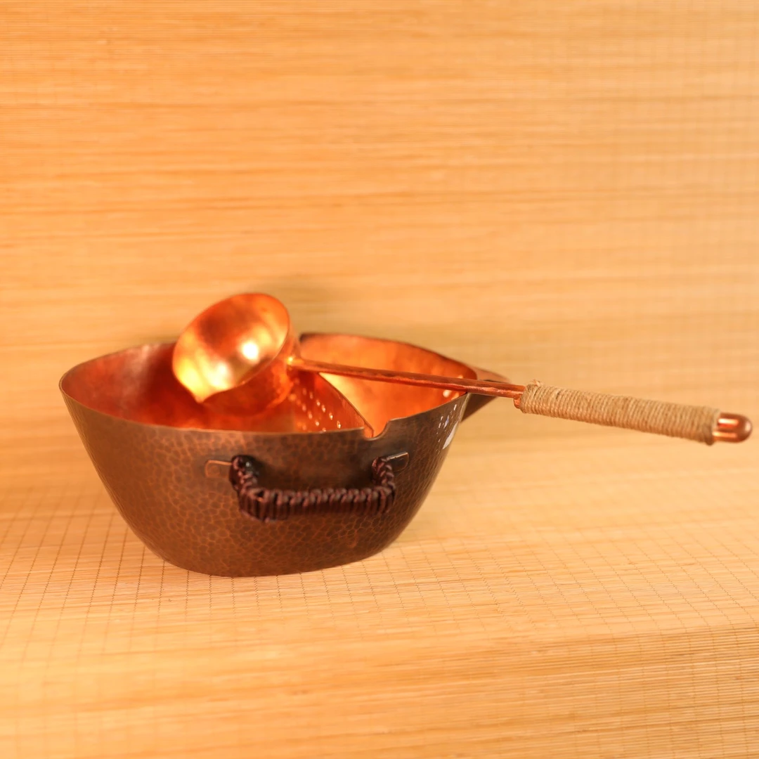 【紫铜茶具】1200ml 手工锤纹古法煮茶紫铜烧水壶茶具茶器 茶道煮茶