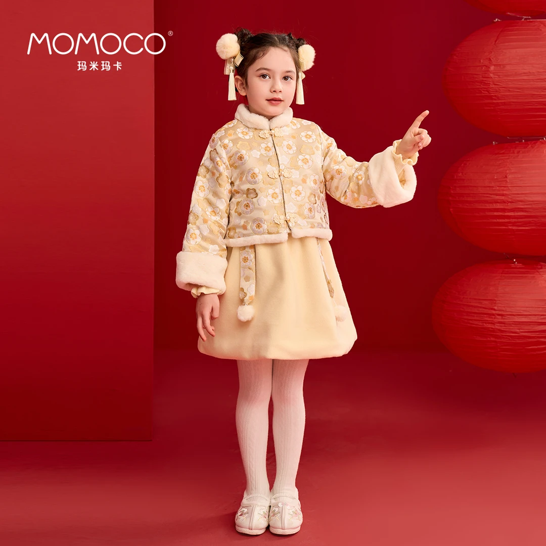 MOMOCO冬季女童可爱小花套装演出服76820580201